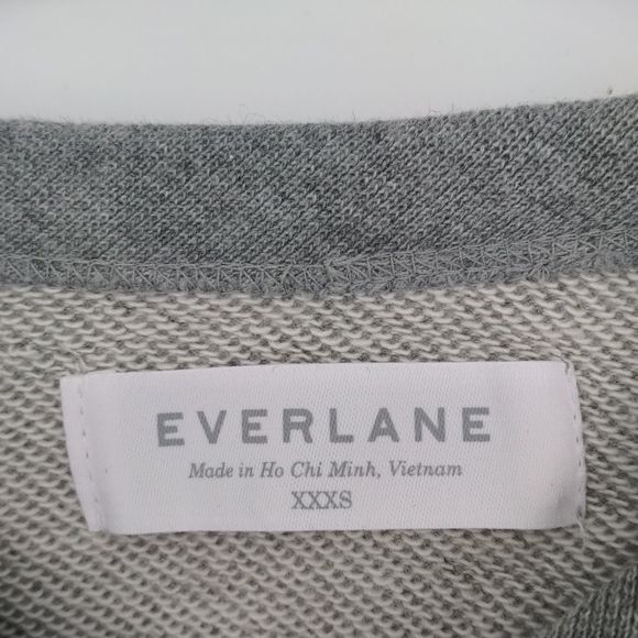 Everlane Women Men The Classic French Terry Crew Sweater Heather Grey‎ Size XXXS - Picture 5 of 14